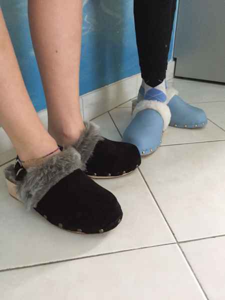 sabot pelliccia neri autonnu inverno indossati