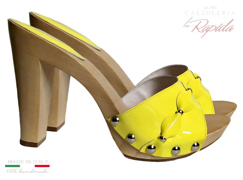 Yellow Woman Clogs high heel | La Rapida