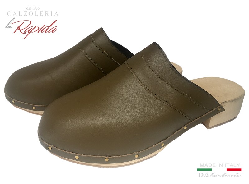 Zoccoli Uomo Mules Clogs Sabot in Pelle Made in Italy Aritiganali